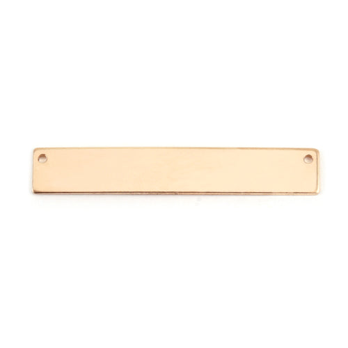 Metal Stamping Blanks Gold Filled Rectangle Bar with Holes, 38mm (1.50") x 6.4mm (.25"), 20g