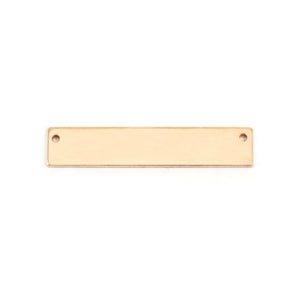 Metal Stamping Blanks Gold Filled Rectangle Bar with Holes, 31.8mm (1.25") x 6.4mm (.25"), 20g
