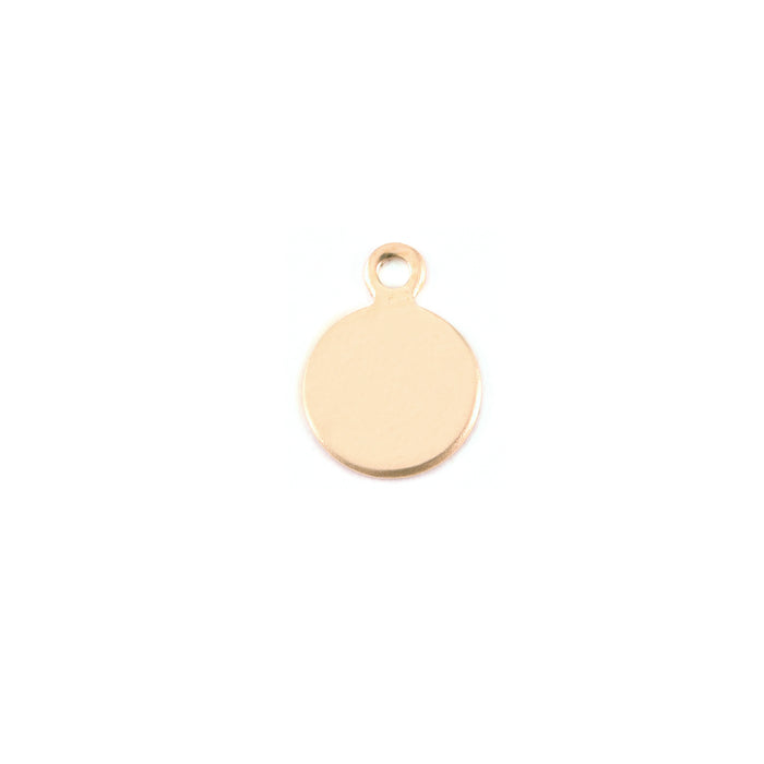 Gold Filled Round, Disc, Circle with Top Loop, 7.4mm (.29"), 24 Gauge