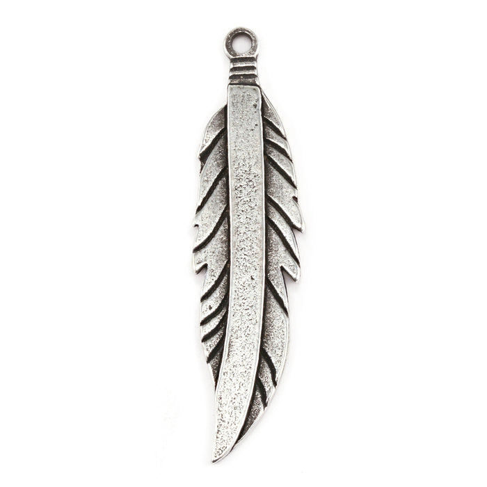 Pewter Feather, 42.3mm (1.67") x 10.7mm (.42"), 16 Gauge