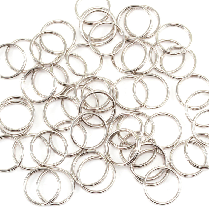 Silver Plated Nickel 10.5mm I.D. Split Rings, Pack of 50