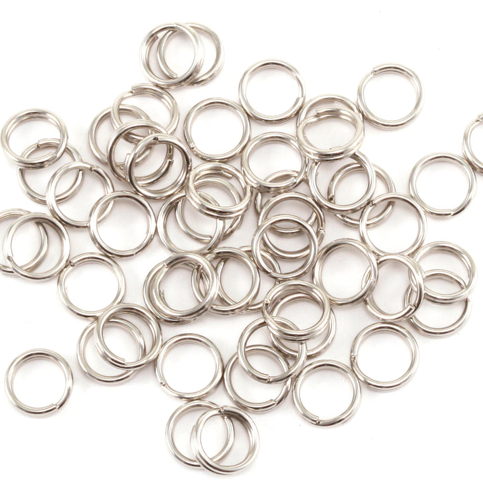 Silver Plated Nickel 10.5mm I.D. Split Rings, Pack of 50 – Beaducation