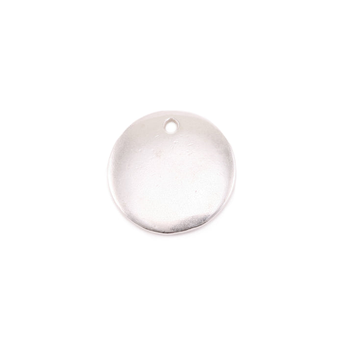 Sterling Silver Round, Disc, Circle with Hole, 12.7mm (.50"), 16 Gauge