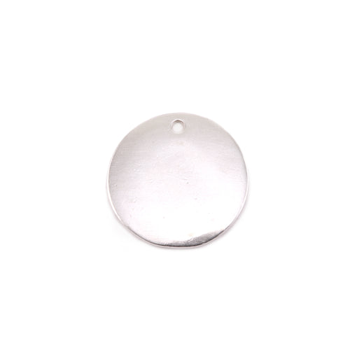 Silver Plated Pewter Round, Disc, Circle with Hole, 16mm (.63