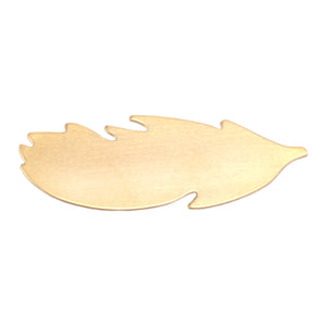 Metal Stamping Blanks Brass Feather Blank, 40mm (1.57") x 14mm (.55"), 24g, Pack of 5