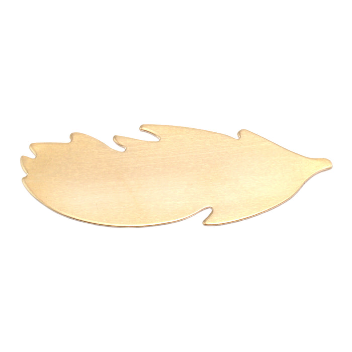 Brass Feather Blank, 40mm (1.57") x 14mm (.55"), 24 Gauge, Pack of 5
