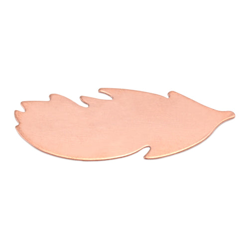 Metal Stamping Blanks Copper Feather Blank, 40mm (1.57") x 14mm (.55"), 24g, Pack of 5