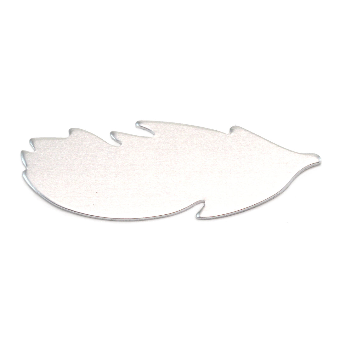 Metal Stamping Blanks Aluminum Feather Blank, 40mm (1.57") x 14mm (.55"), 18 Gauge, Pack of 5