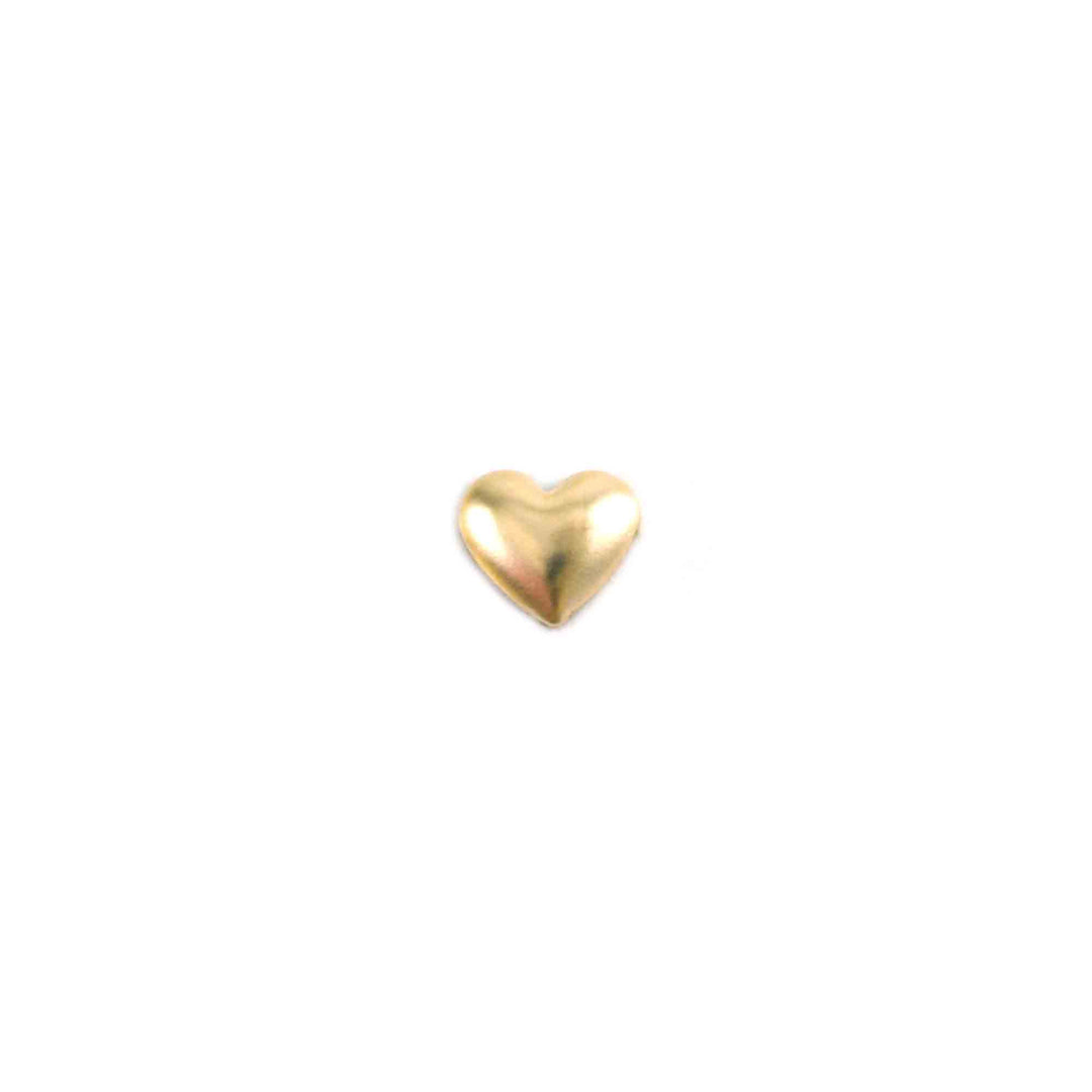 Charms & Solderable Accents Gold Filled Tiny Puffy Heart Solderable Accent, 4.2mm (.16") x 3.6mm (.14"), 26g - Pack of 5