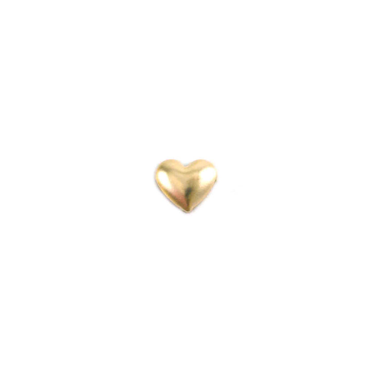 Charms &amp; Solderable Accents Gold Filled Tiny Puffy Heart Solderable Accent, 4.2mm (.16") x 3.6mm (.14"), 26g - Pack of 5
