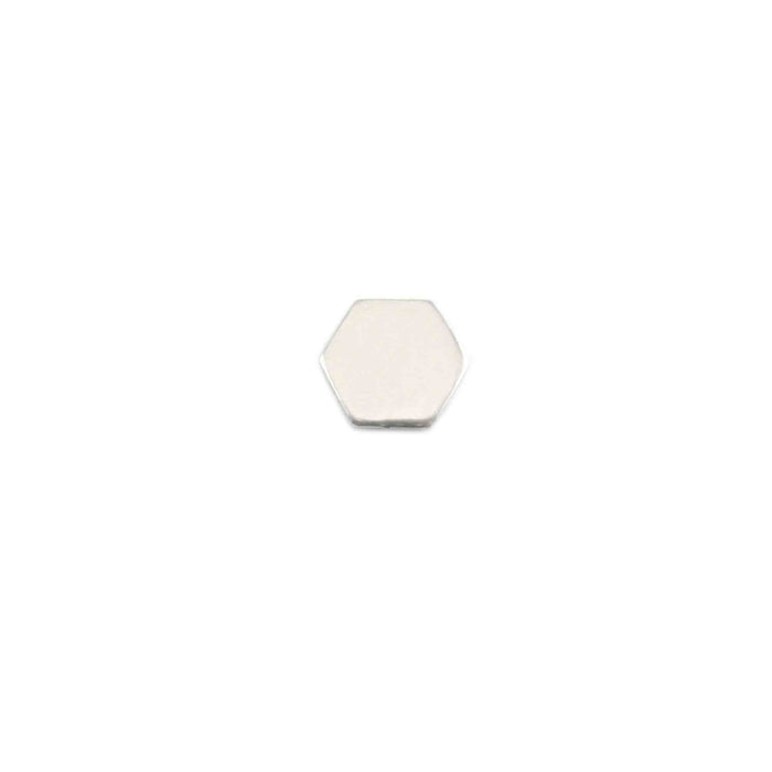 Sterling Silver Hexagon Solderable Accent, 6mm (.23") x 5.8mm (.23"), 24 Gauge - Pack of 5