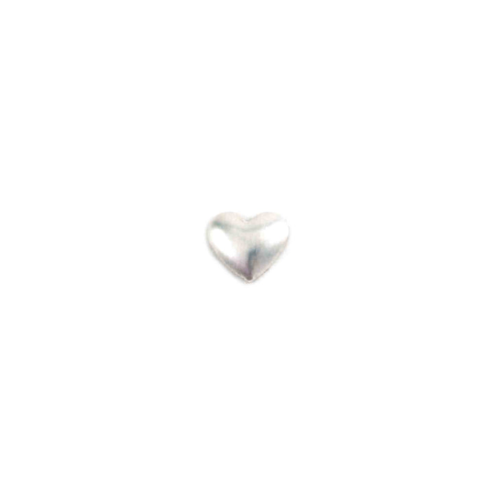 Charms &amp; Solderable Accents Sterling Silver Tiny Puffy Heart Solderable Accent, 4.2mm (.16") x 3.6mm (.14"), 26g - Pack of 5