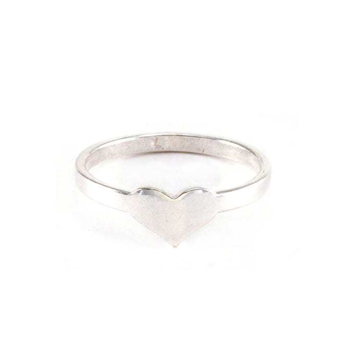 Sterling Silver Heart Ring Stamping Blank, SIZE 8
