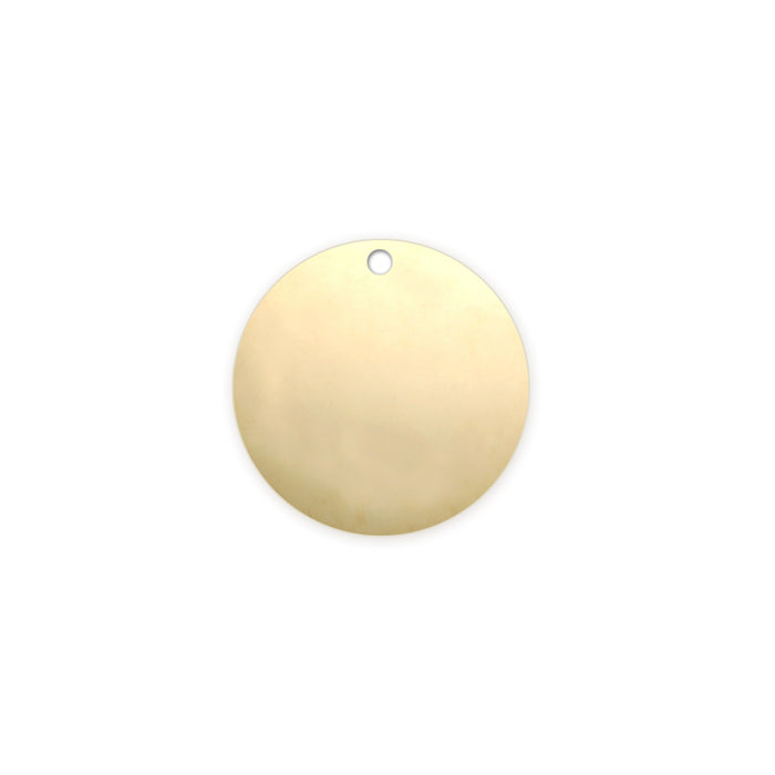 Gold Filled Round, Disc, Circle with Hole, 12.7mm (.50"), 22 Gauge