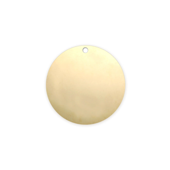 Gold Filled Round, Disc, Circle with Hole, 16mm (.63"), 22 Gauge
