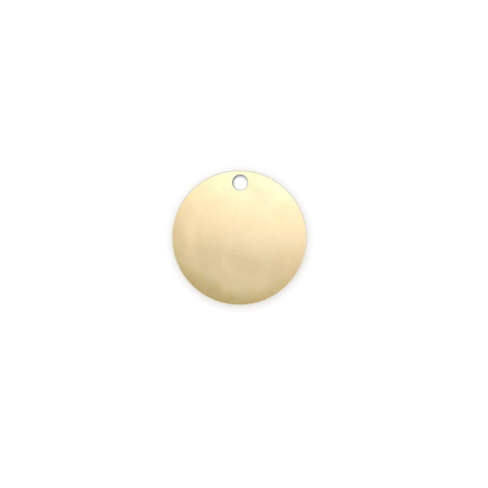 Gold Filled Round, Disc, Circle with Hole, 8mm (.31"), 20 Gauge