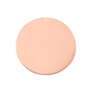 Metal Stamping Blanks Copper Round, Disc, Circle with hole, 25mm (1"), 18g