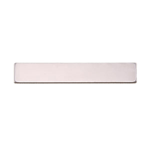 Metal Stamping Blanks Aluminum Rectangle, 38mm (1.50") x 6.4mm (.25"), 18g, Pack of 5