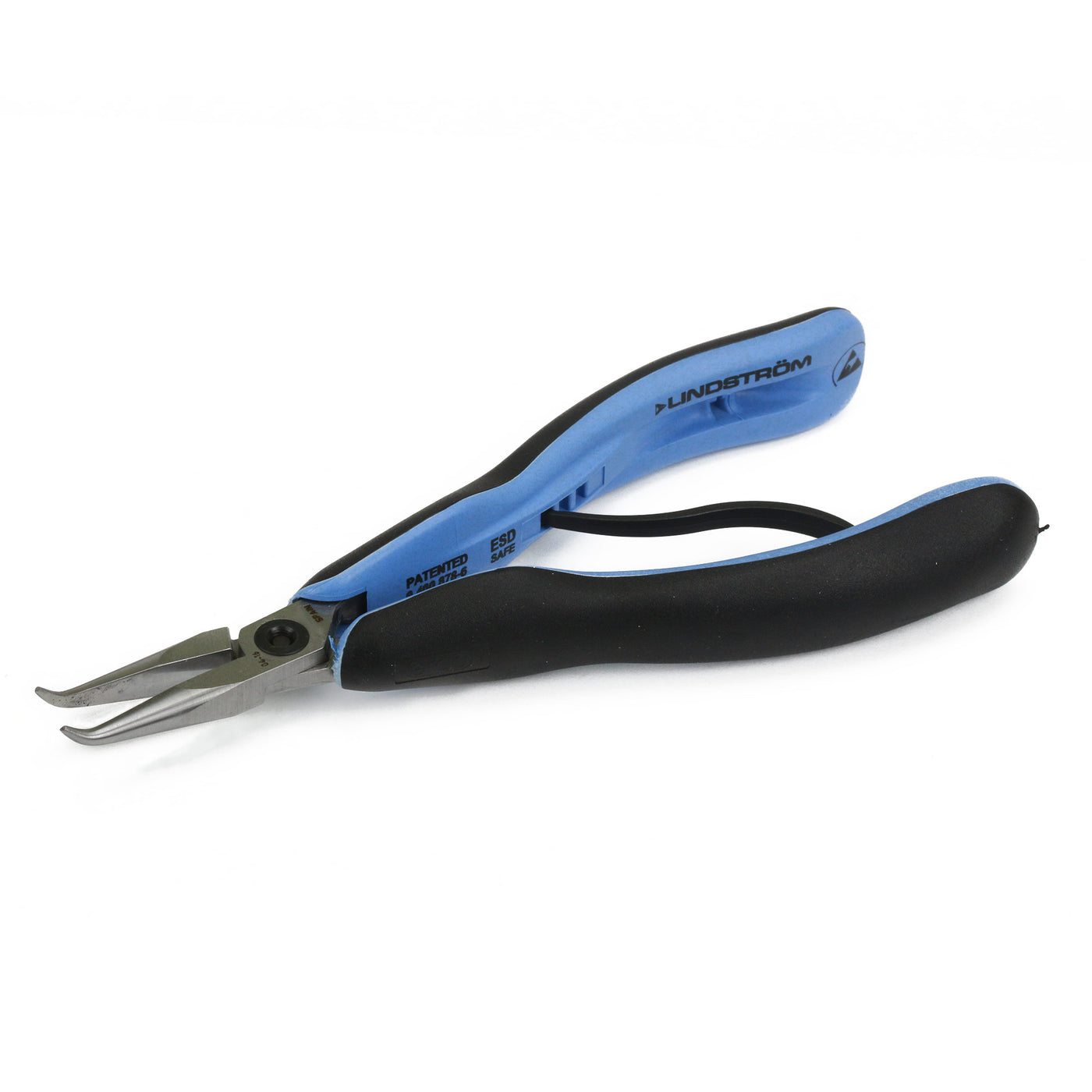Thin Bent Chain Nose Pliers With Safety Ring