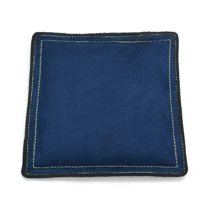 Vegan Sandbag, Bench Block Pad, Faux Leather - 9" Square Blue