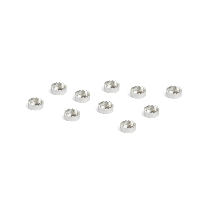 Fine Silver 4mm (.16") Serrated Edge Bezel Cup Settings, Pack of 10