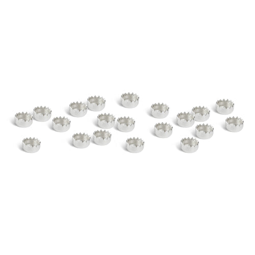 Rivets and Findings  Sterling Silver 3mm (.12") Serrated Edge Bezel Cup Settings, Pack of 20