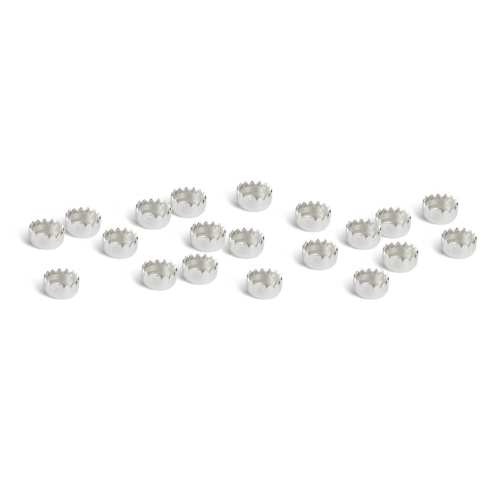 Sterling Silver 3mm (.12") Serrated Edge Bezel Cup Settings, Pack of 20