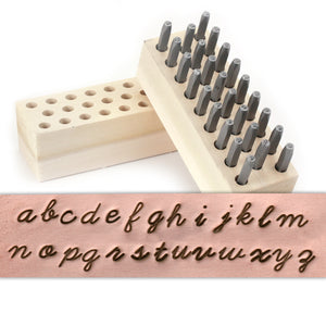 Metal Stamping Tools Beaducation Script Lowercase Letter Stamp Set 1/8" (3.2mm)