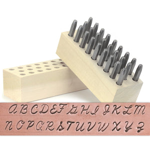 Metal Stamping Tools Beaducation Script Uppercase Letter Stamp Set 1/8" (3.2mm)