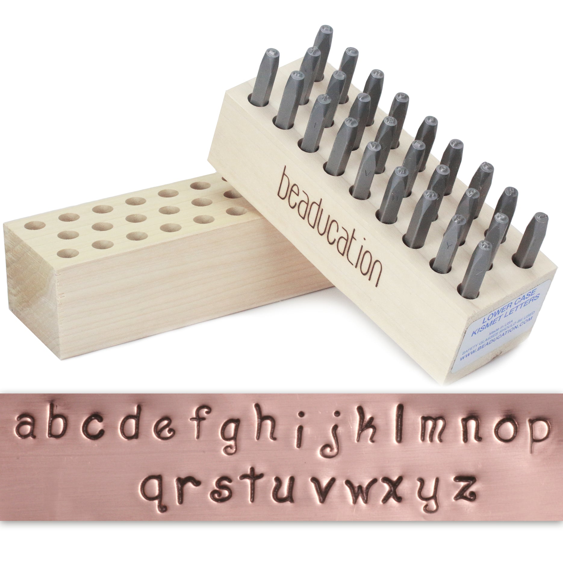 Economy Block Uppercase, Lowercase and Numbers Stamp Set, 1/8 (3mm) –  Beaducation