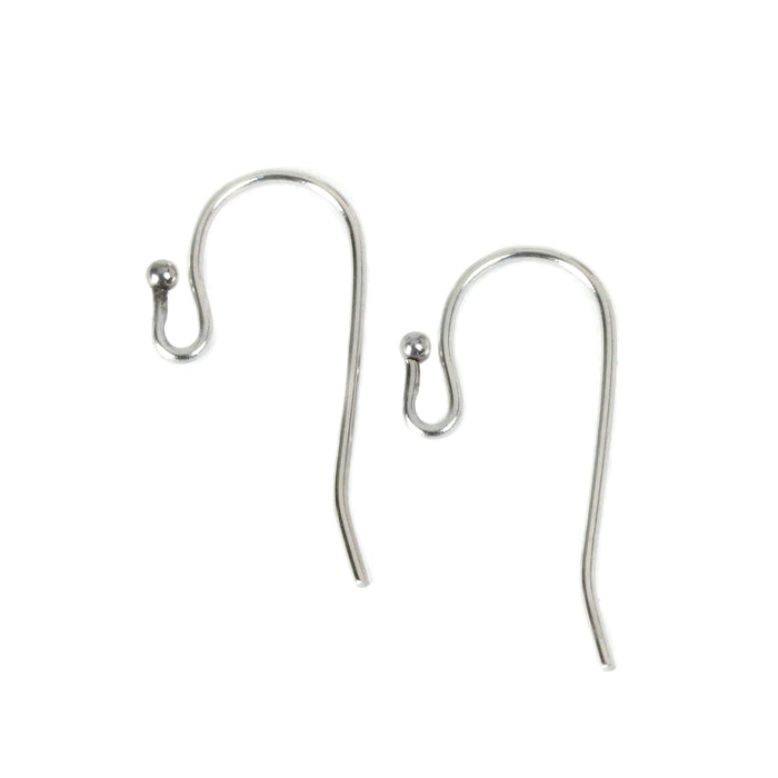 Stainless Steel Balled Earwires, 10 Pair
