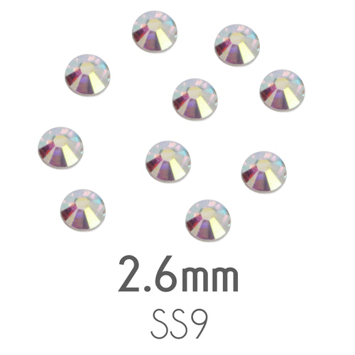 Beads & Swarovski Crystals 2.6mm Swarovski Flat Back Crystals, Crystal AB, Pack of 20  