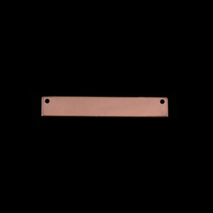Metal Stamping Blanks Rose Gold Filled Rectangle Bar with Holes, 30.5mm (1.20") x 5mm (.20"), 20g