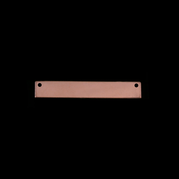 Rose Gold Filled Rectangle Bar with Holes, 30.5mm (1.20") x 5mm (.20"), 20 Gauge