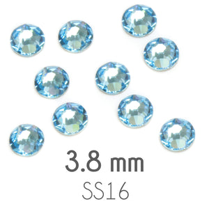 Beads & Swarovski Crystals 3.8mm Swarovski Flat Back Crystals, Aquamarine, Pack of 20