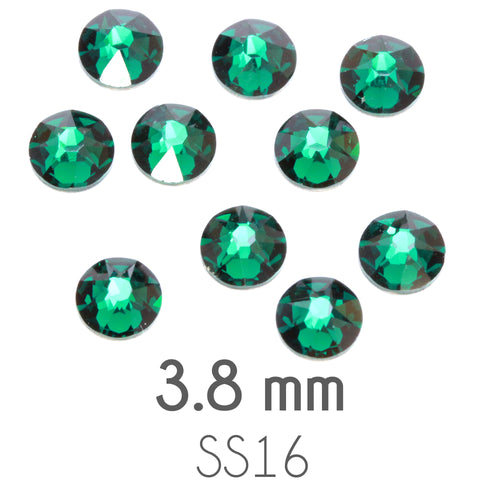 Beads & Swarovski Crystals 3.8mm Swarovski Flat Back Crystals, Emerald, Pack of 20
