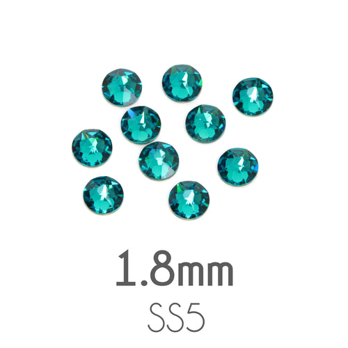 Beads & Swarovski Crystals 1.8mm Swarovski Flat Back Crystals, Blue Zircon, Pack of 20