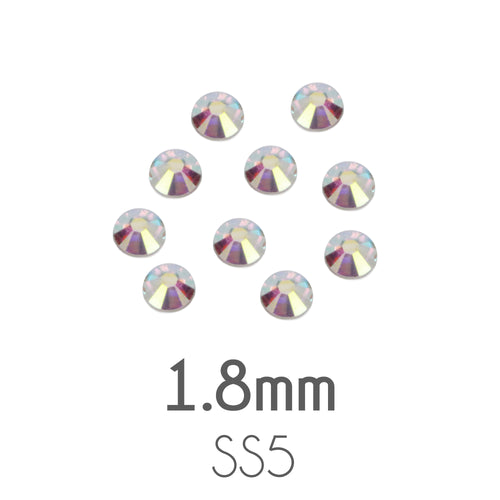 Beads & Swarovski Crystals 1.8mm Swarovski Flat Back Crystals, Crystal AB, Pack of 20
