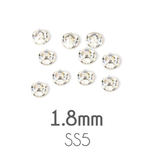 Beads & Swarovski Crystals 1.8mm Swarovski Flat Back Crystals, Crystal, Pack of 20
