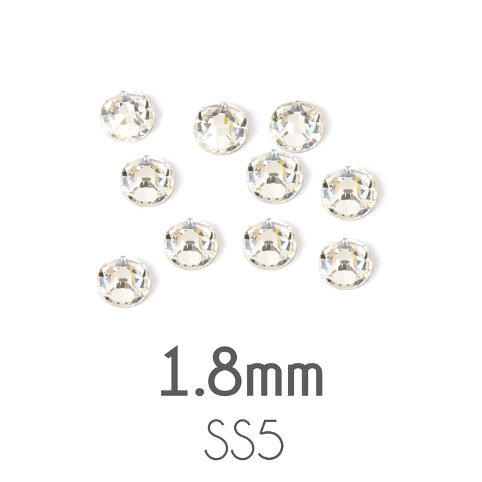 1.8mm Flat Back Crystals, Crystal, Pack of 20