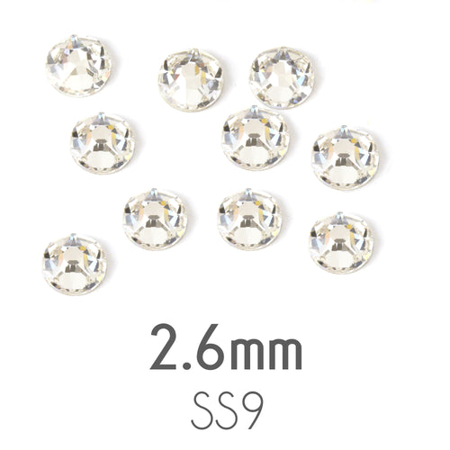 Beads & Swarovski Crystals 2.6mm Swarovski Flat Back Crystals, Crystal, Pack of 20