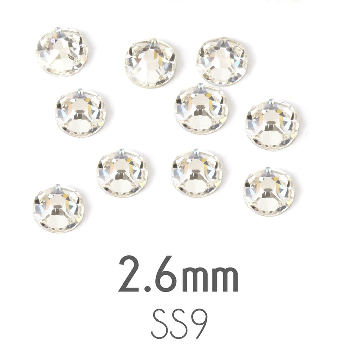 2.6mm Swarovski Flat Back Crystals, Crystal, Pack of 20