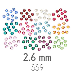 Beads & Swarovski Crystals 2.6mm Swarovski Flat Back Crystals, Multi Pack of Birthstone Colors (240 pieces)