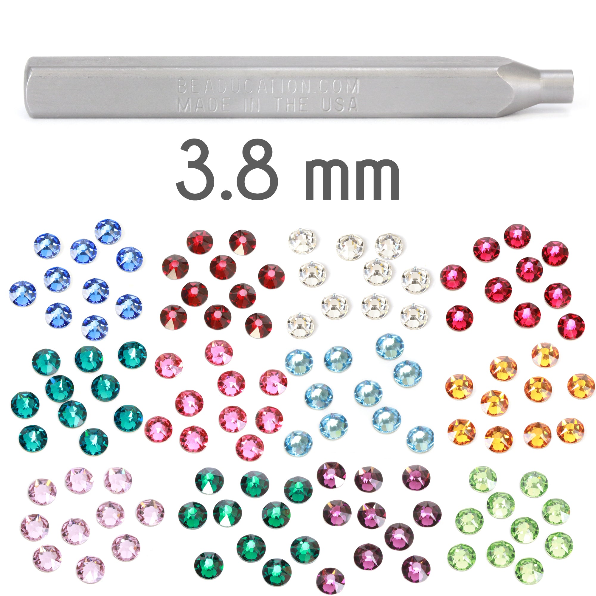 3.8mm Swarovski Flat Back Crystals, Crystal AB, Pack of 20 – Beaducation