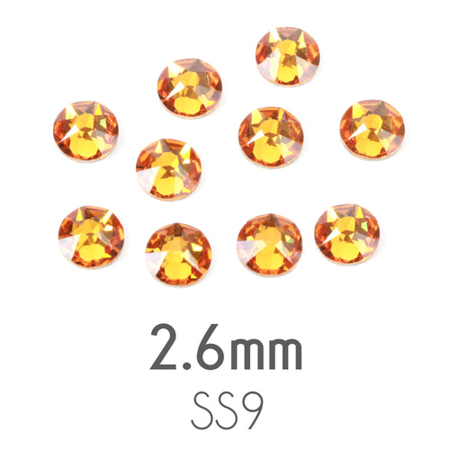 Beads & Swarovski Crystals 2.6mm Swarovski Flat Back Crystals, Topaz, Pack of 20