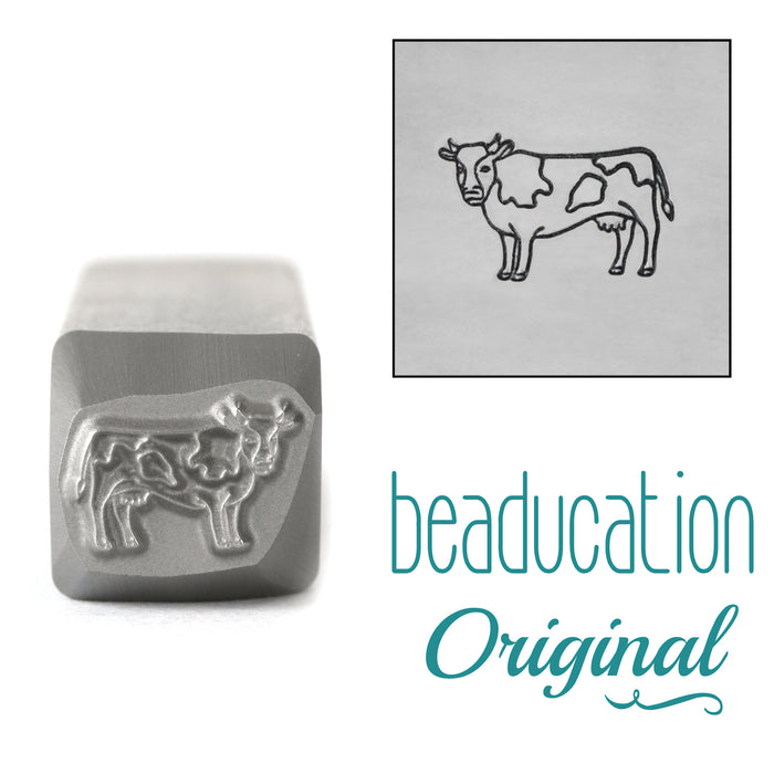 Cow Facing Left Metal Design Stamp, 10mm - Beaducation Original