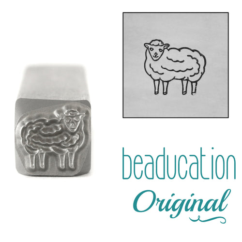Sheep Facing Left Metal Design Stamp, 8mm - Beaducation Original