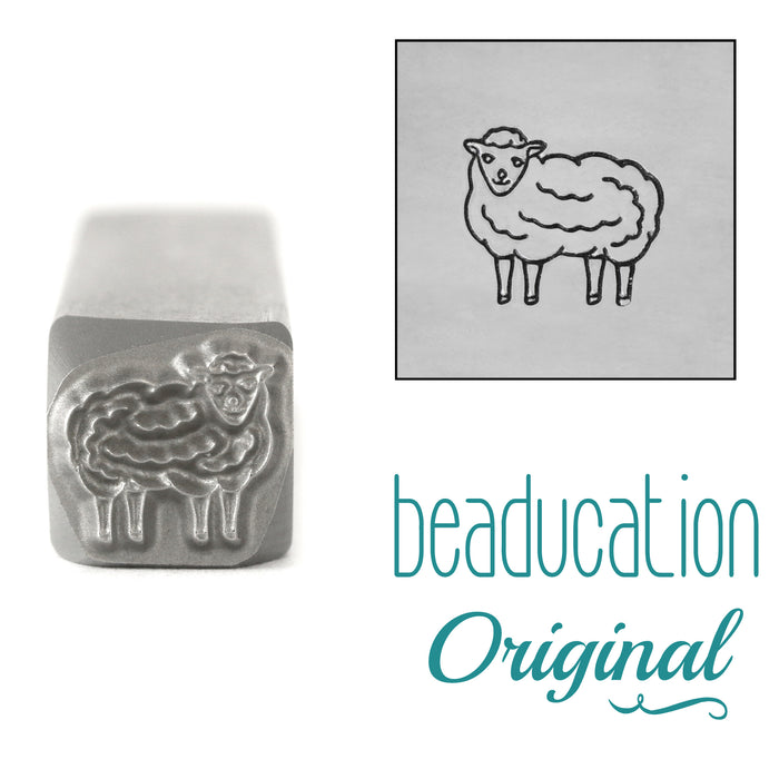Sheep Facing Left Metal Design Stamp, 8mm - Beaducation Original