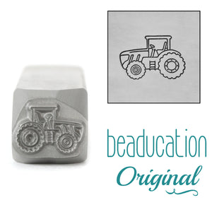 Tractor Facing Left Metal Design Stamp, 11mm - Beaducation Original