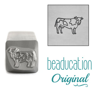Cow Facing Right Metal Design Stamp, 10mm - Beaducation Original